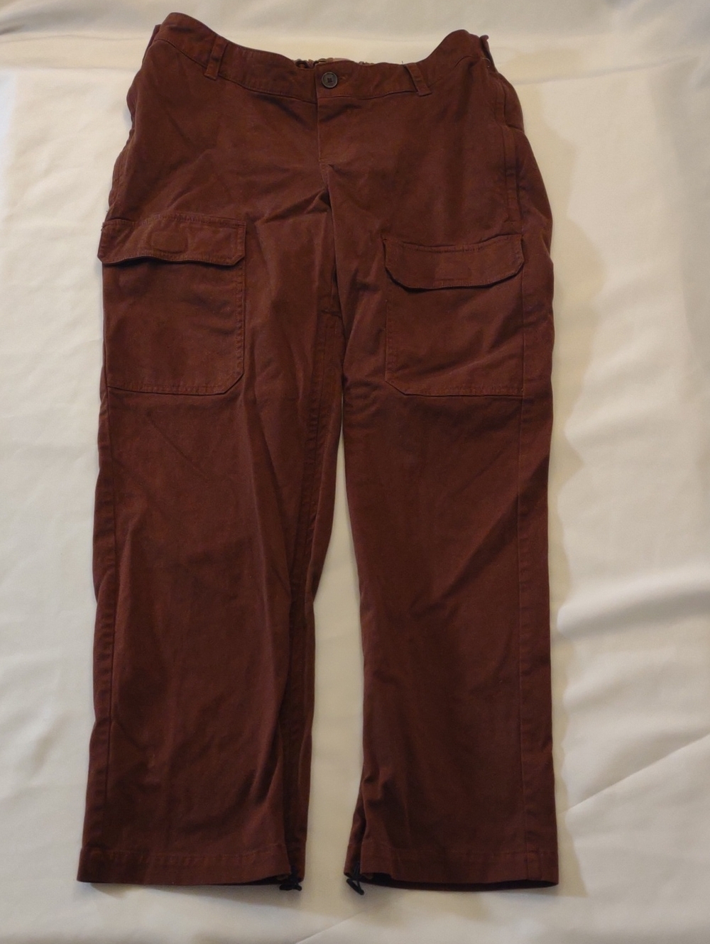 Universal Thread Burgundy Brown Cargo Pants - Side Waist Zippers - Size 14
